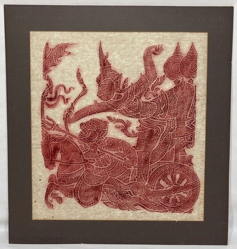 Vintage thai temple red stone - red,